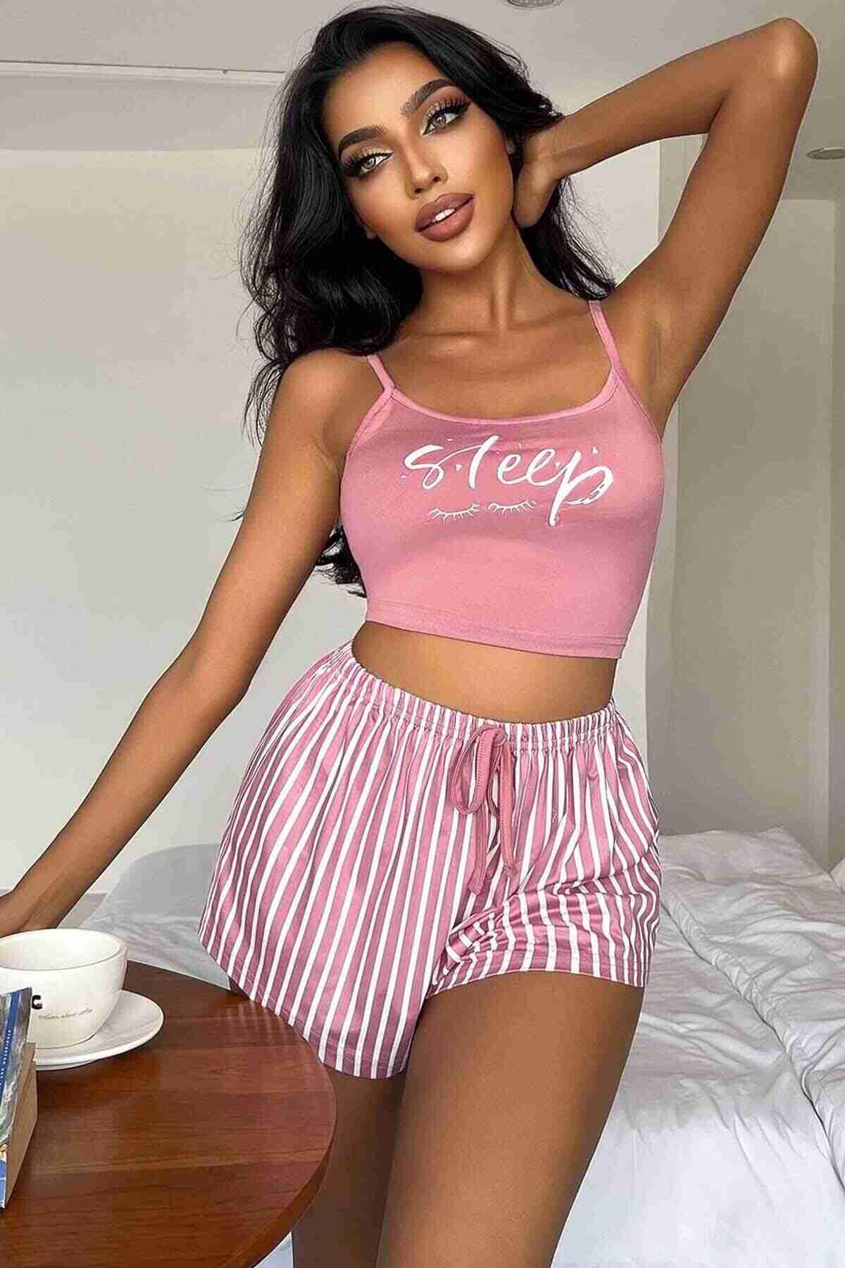 Aria’s%20Closet%20Askılı%20Sleep%20Basklı%20Sortlu%20Pijama%20Takımı%20Çok%20Renkli