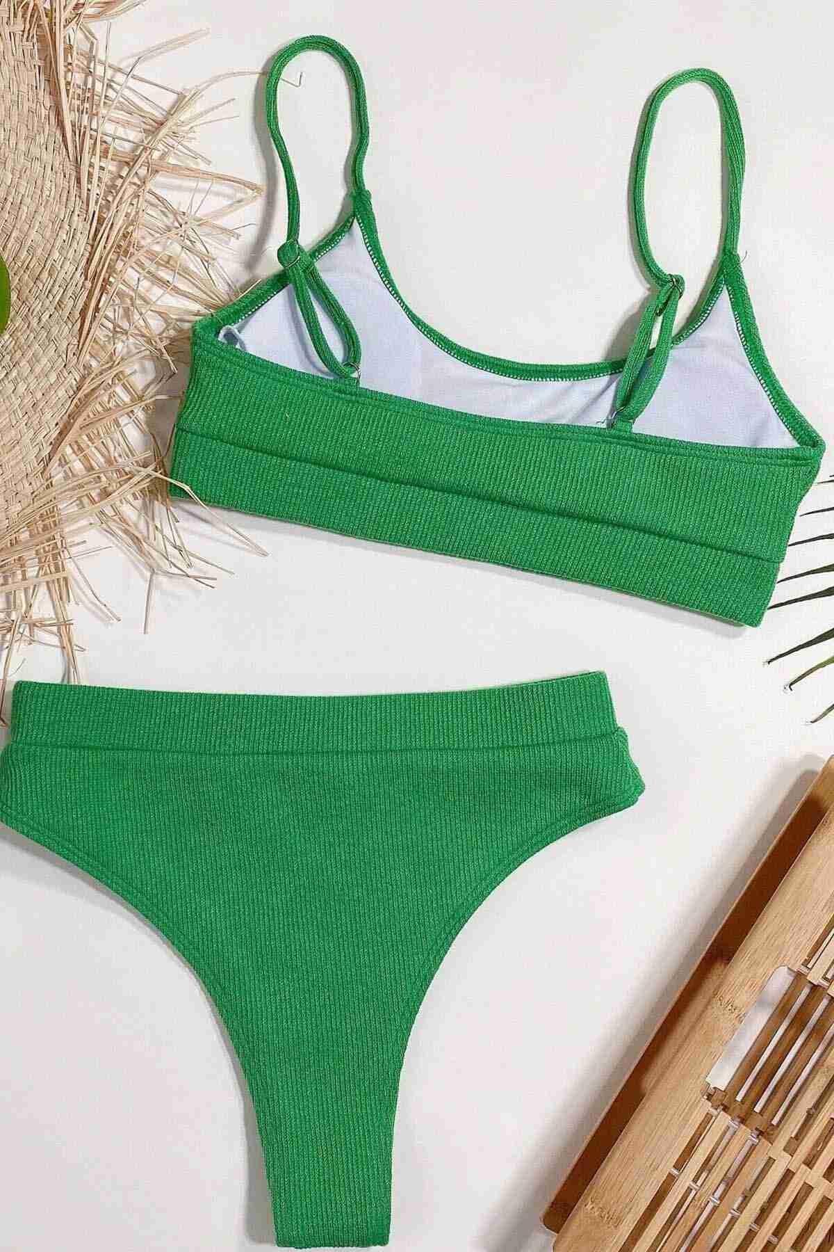 Aria’s%20Closet%20Yüksek%20Bel%20Fitilli%20Kumaş%20BiKini%20Altı%20Yeşil