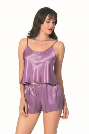 Aria’s Closet Lila Saten Babydoll Şort Takımı