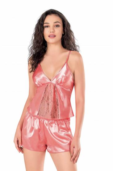 Aria’s Closet Mercan Saten Babydoll Şort Takımı