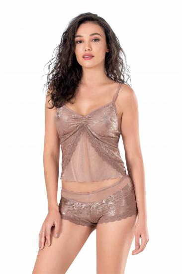 Aria’s Closet Vizon Jakarlı Babydoll Şort Takımı