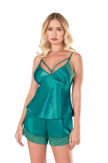 Aria’s Closet Zümrüt Saten Babydoll Şort Takımı