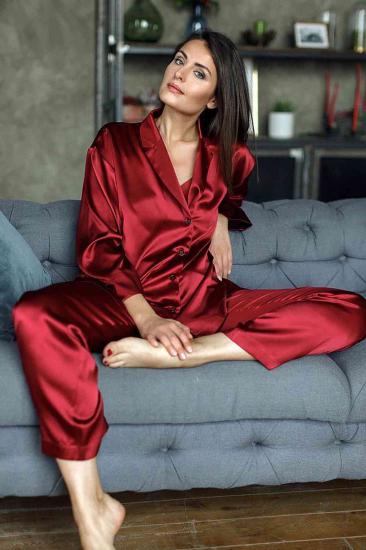 Aria’s Closet Saten Pijama Takım Kırmızı