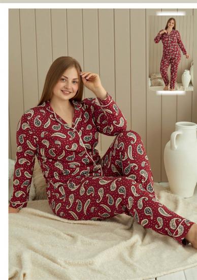 Aria’s Closet Büyük Beden Düğmeli Pijama Takımı