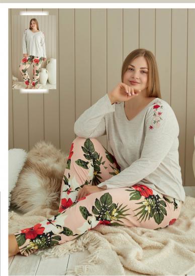 Aria’s Closet Büyük Beden Çiçek Desen Pijama Takımı