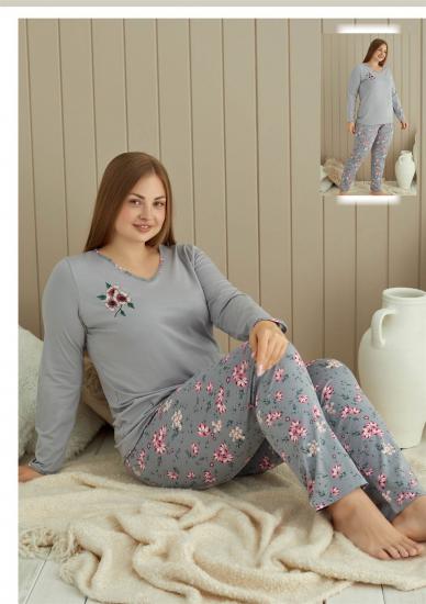 Aria’s Closet Büyük Beden Çiçek Desenli Pijama Takımı